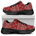 Christmas Festive Knitted Pattern Print Black Chunky Shoes