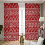 Christmas Festive Knitted Pattern Print Blackout Pencil Pleat Curtains