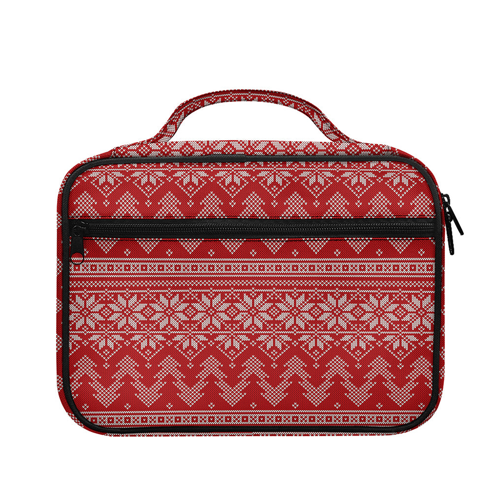 Christmas Festive Knitted Pattern Print Briefcase Bible Bag