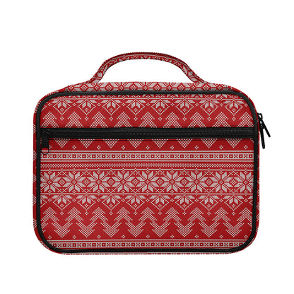 Christmas Festive Knitted Pattern Print Briefcase Bible Bag
