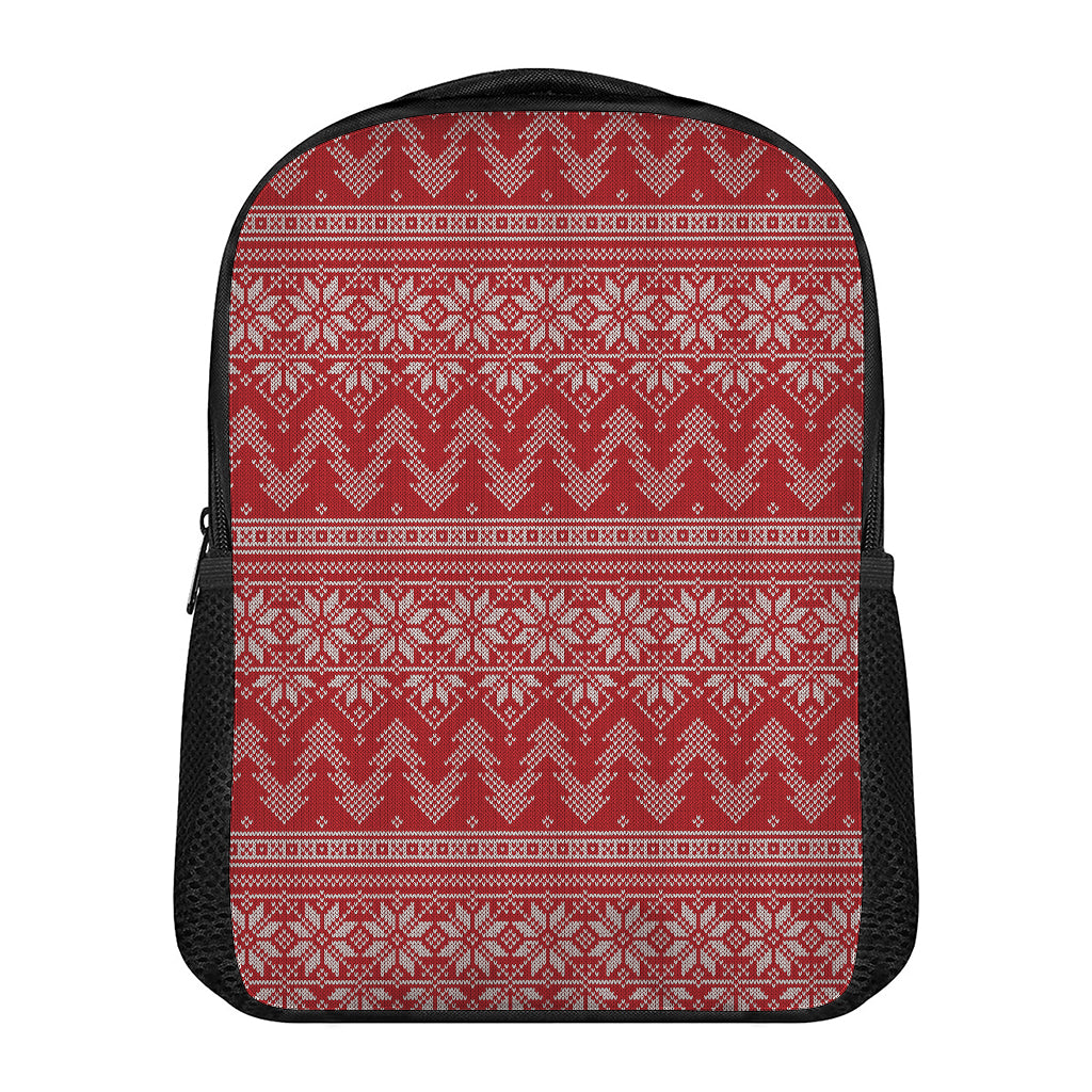 Christmas Festive Knitted Pattern Print Casual Backpack