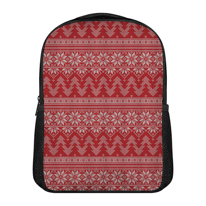 Christmas Festive Knitted Pattern Print Casual Backpack