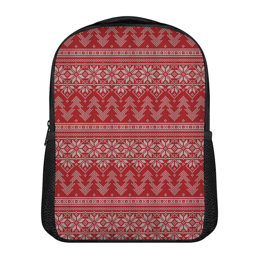 Christmas Festive Knitted Pattern Print Casual Backpack