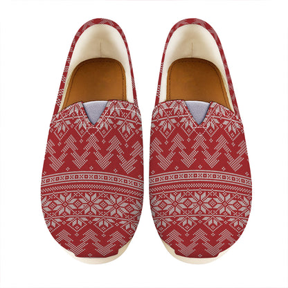 Christmas Festive Knitted Pattern Print Casual Shoes