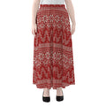 Christmas Festive Knitted Pattern Print Chiffon Maxi Skirt