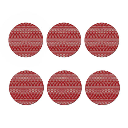 Christmas Festive Knitted Pattern Print Coaster Set