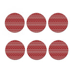 Christmas Festive Knitted Pattern Print Coaster Set