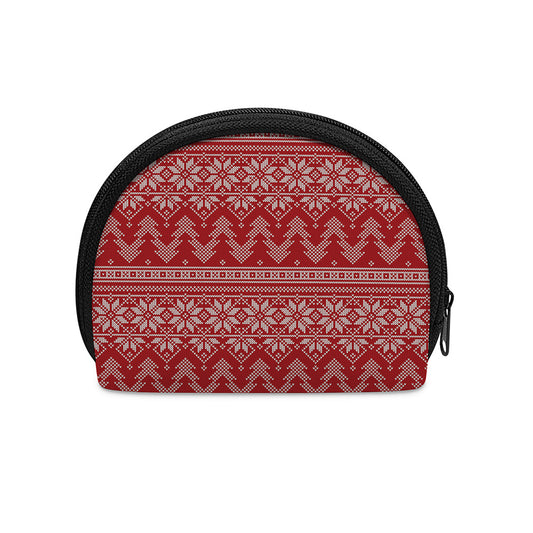 Christmas Festive Knitted Pattern Print Coin Purse