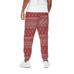 Christmas Festive Knitted Pattern Print Cotton Pants