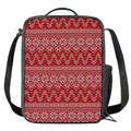 Christmas Festive Knitted Pattern Print Crossbody Lunch Bag