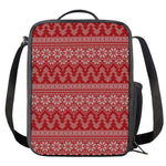 Christmas Festive Knitted Pattern Print Crossbody Lunch Bag