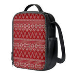 Christmas Festive Knitted Pattern Print Crossbody Lunch Bag