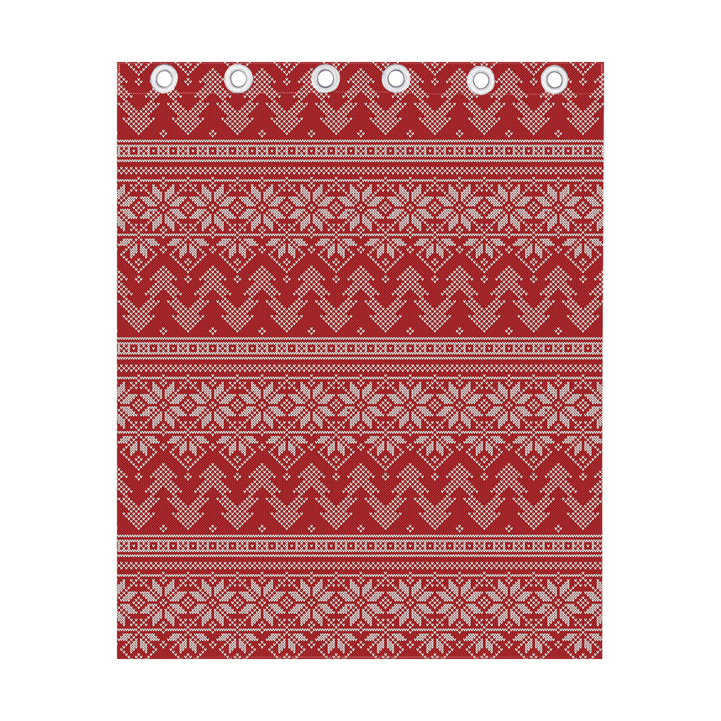 Christmas Festive Knitted Pattern Print Curtain