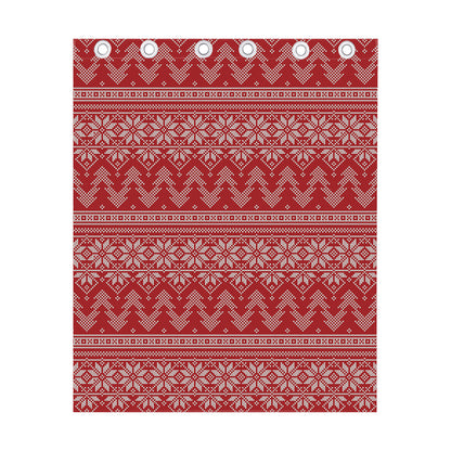 Christmas Festive Knitted Pattern Print Curtain