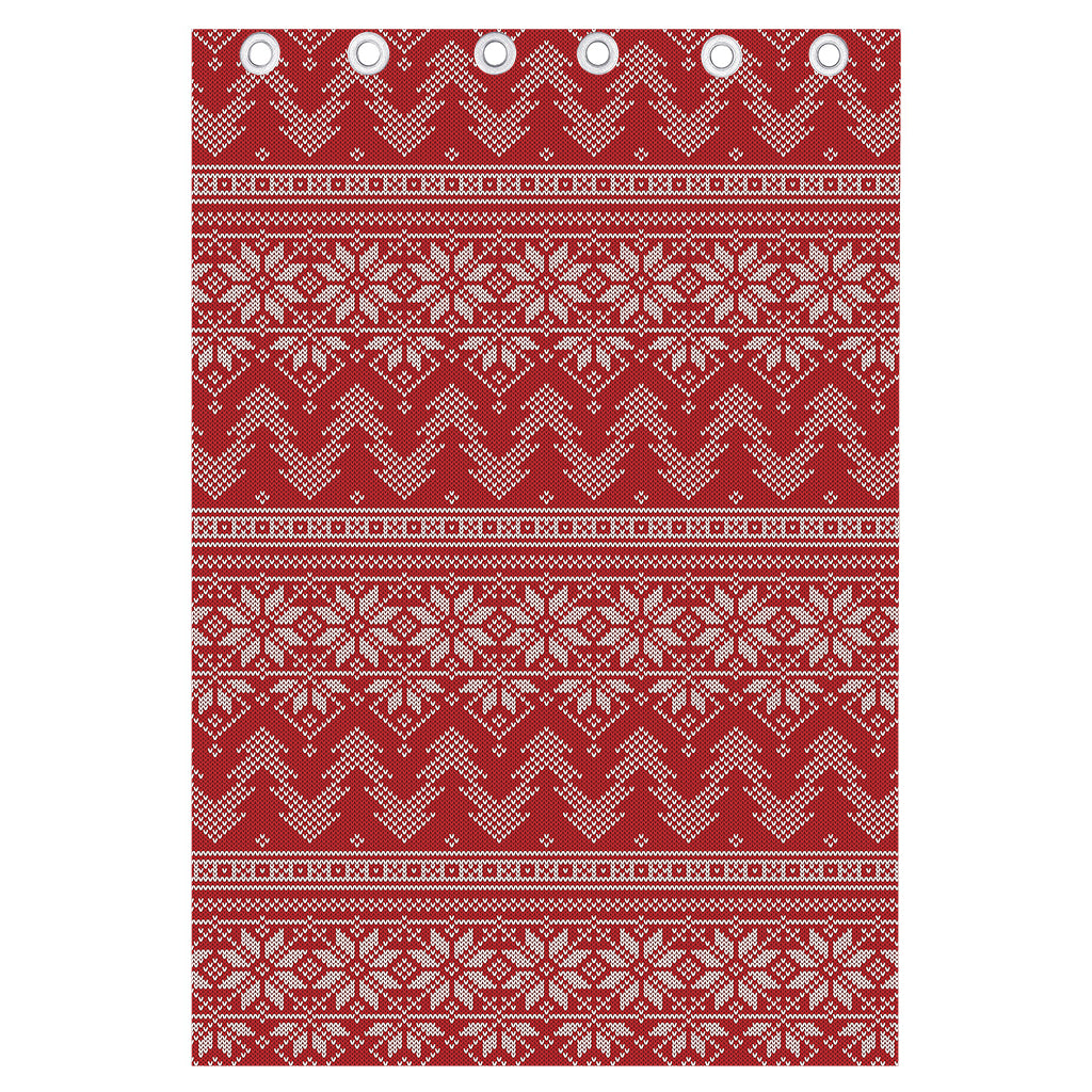 Christmas Festive Knitted Pattern Print Curtain