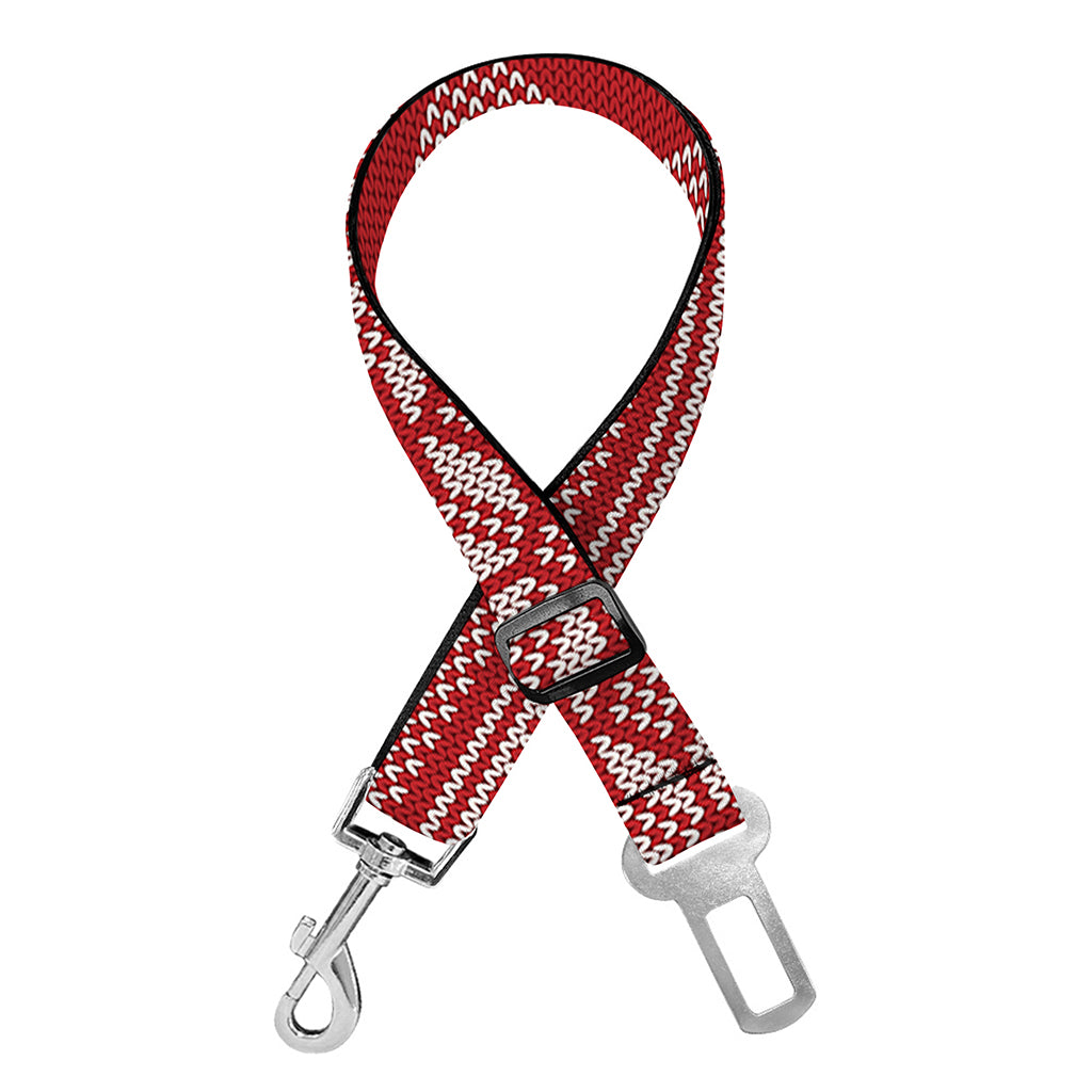 Christmas Festive Knitted Pattern Print Dog Seat Belt