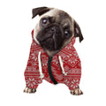 Christmas Festive Knitted Pattern Print Dog Zip Up Hoodie