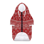 Christmas Festive Knitted Pattern Print Dog Zip Up Hoodie