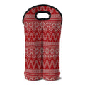 Christmas Festive Knitted Pattern Print Double Neoprene Wine Tote
