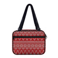 Christmas Festive Knitted Pattern Print Double Strap Bible Bag