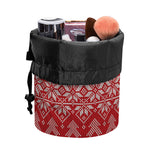 Christmas Festive Knitted Pattern Print Drawstring Makeup Bag
