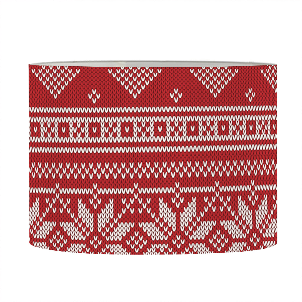 Christmas Festive Knitted Pattern Print Drum Lamp Shade