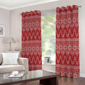 Christmas Festive Knitted Pattern Print Extra Wide Grommet Curtains