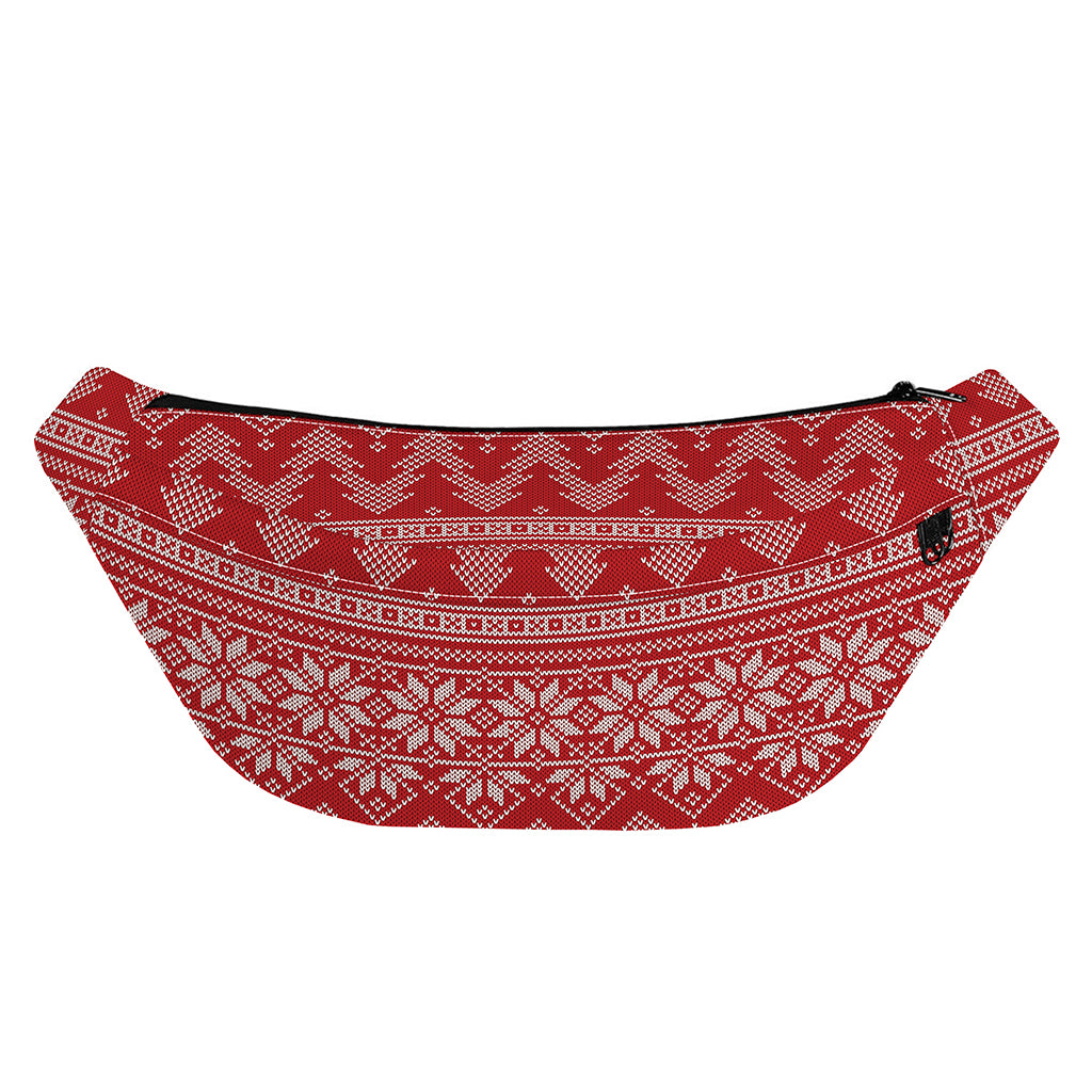 Christmas Festive Knitted Pattern Print Fanny Pack