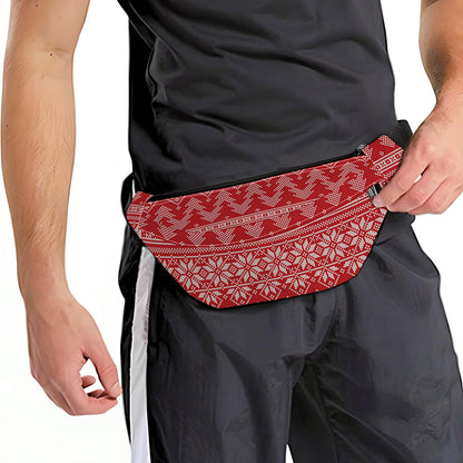 Christmas Festive Knitted Pattern Print Fanny Pack