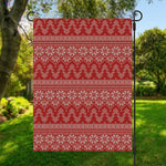 Christmas Festive Knitted Pattern Print Garden Flag