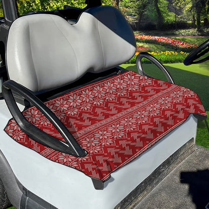 Christmas Festive Knitted Pattern Print Golf Cart Seat Cover