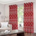 Christmas Festive Knitted Pattern Print Grommet Curtains