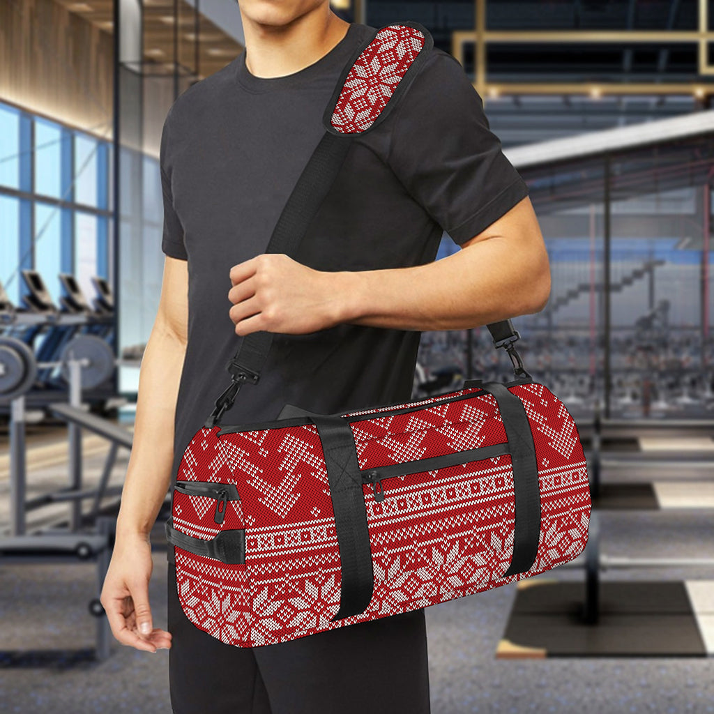 Christmas Festive Knitted Pattern Print Gym Bag