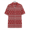 Christmas Festive Knitted Pattern Print Hawaiian Shirt