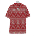 Christmas Festive Knitted Pattern Print Hawaiian Shirt