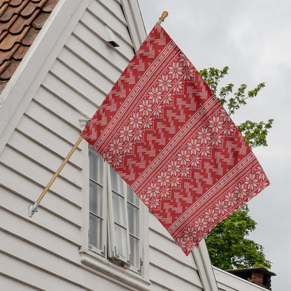 Christmas Festive Knitted Pattern Print House Flag