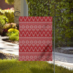 Christmas Festive Knitted Pattern Print House Flag