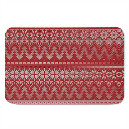 Christmas Festive Knitted Pattern Print Indoor Door Mat