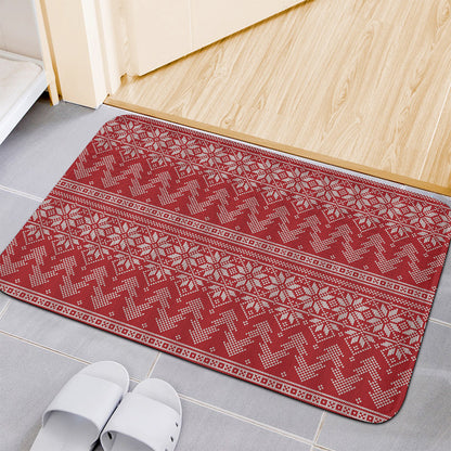Christmas Festive Knitted Pattern Print Indoor Door Mat