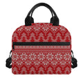 Christmas Festive Knitted Pattern Print Insulated Lunch Bag