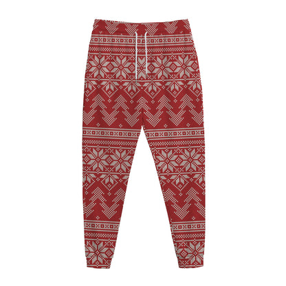 Christmas Festive Knitted Pattern Print Jogger Pants