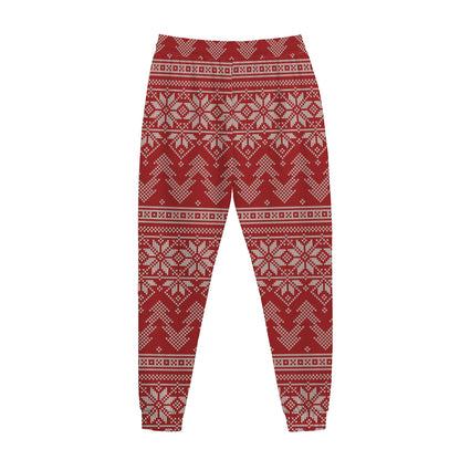 Christmas Festive Knitted Pattern Print Jogger Pants