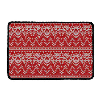 Christmas Festive Knitted Pattern Print Kitchen Mat