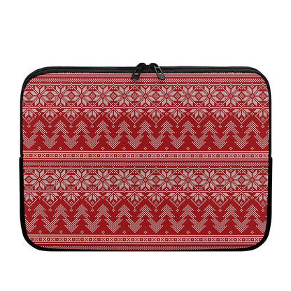 Christmas Festive Knitted Pattern Print Laptop Sleeve