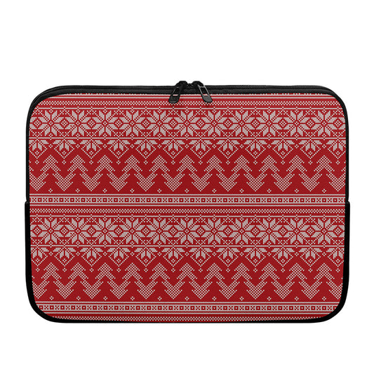 Christmas Festive Knitted Pattern Print Laptop Sleeve