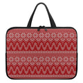 Christmas Festive Knitted Pattern Print Laptop Sleeve With Handle
