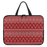 Christmas Festive Knitted Pattern Print Laptop Sleeve With Handle