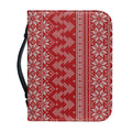 Christmas Festive Knitted Pattern Print Leather Bible Cover