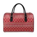 Christmas Festive Knitted Pattern Print Leather Duffel Bag