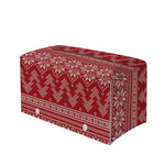 Christmas Festive Knitted Pattern Print Leather Tissue Box Cover